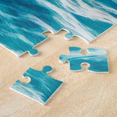 ブルー海シースケープ曇りスカイデジタ絵画ル ジグソーパズル (側面)