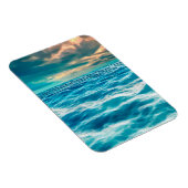 ブルー海シースケープ曇りスカイデジタ絵画ル マグネット (右側)