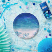 ブルー海シービーチ ペーパープレート (パーティー)