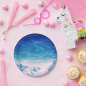 ブルー海シービーチ ペーパープレート (パーティー)