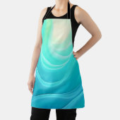 ブルー海セレニティ抽象芸術ウェーブデザイン エプロン (インサイチュ)