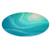 ブルー海セレニティ抽象芸術ウェーブデザイン カッティングボード (角)