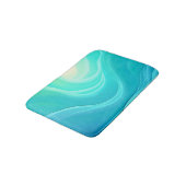 ブルー海セレニティ抽象芸術ウェーブデザイン バスマット (アングル)