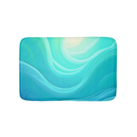 ブルー海セレニティ抽象芸術ウェーブデザイン バスマット (正面)