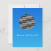 ブルー海テーマの子どもの誕生日パーティー 招待状 (裏面)