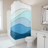 ブルー海デザイン226 シャワーカーテン (インサイチュ)