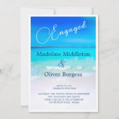 ブルー海トロピカルデスティネーション婚約 招待状 (裏面)