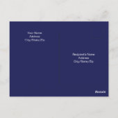 ブルー海ハッピー新年キリスト教信仰 ポストカード (裏面)