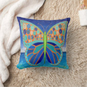 ブルー海バタフライ装飾用クッション クッション (ブランケット)