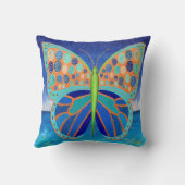ブルー海バタフライ装飾用クッション クッション (裏面)