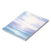 ブルー海パステルウォーターカラーレイヤードグラデーション ノートパッド (回転)