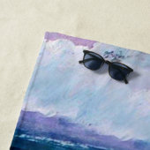 ブルー海ビーチプールタオル-個人用設定 ビーチタオル (インサイチュ)