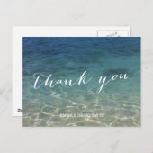 ブルー海ビーチ先ありがとう ポストカード (正面/裏面)