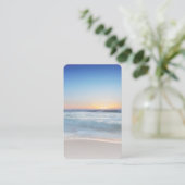 ブルー海ビーチ悔やみや弔慰葬儀記念カード 名刺 (スタンド正面)
