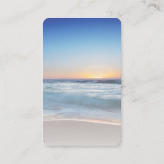 ブルー海ビーチ悔やみや弔慰葬儀記念カード 名刺 (正面)