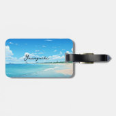 ブルー海ビーチ ラゲッジタグ (裏面横)