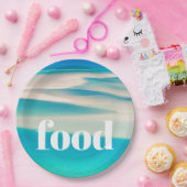 ブルー海ホワイトアクアシービーチコースト ペーパープレート (パーティー)