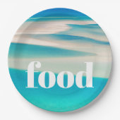 ブルー海ホワイトアクアシービーチコースト ペーパープレート (正面)