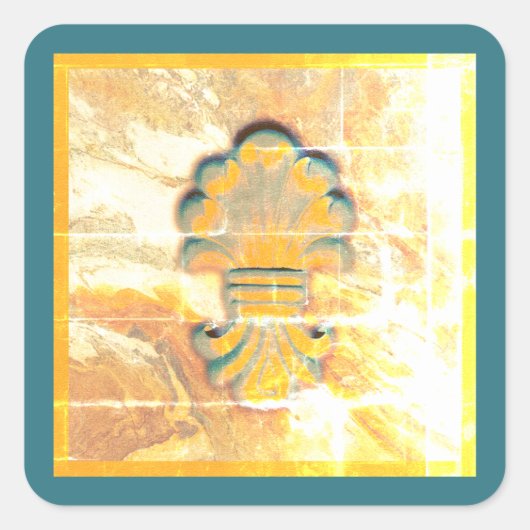 ブルー海メダリオン スクエアシール (正面)