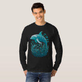 ブルー海ライフイルカ Tシャツ (正面フル)