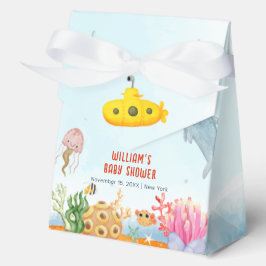 ブルー海動物航海の海洋ベビーシャワー フェイバーボックス