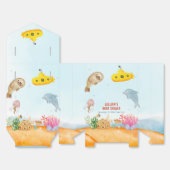 ブルー海動物航海の海洋ベビーシャワー フェイバーボックス (見開き)