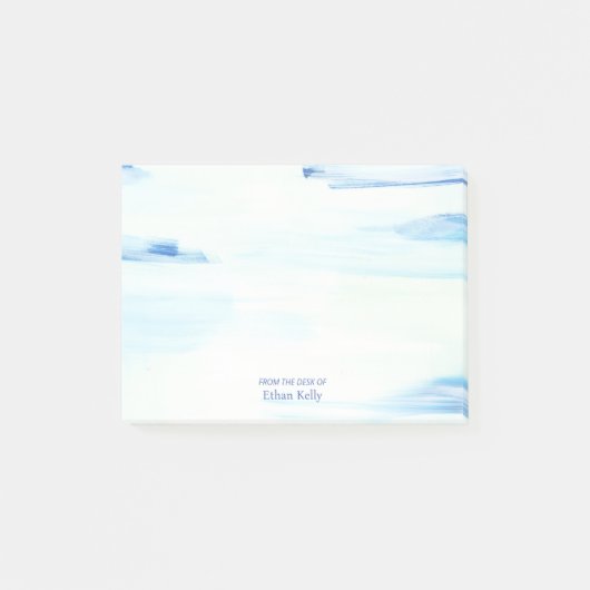 ブルー海抽象芸術アーパーソナライズされたト名 ポストイット (正面)