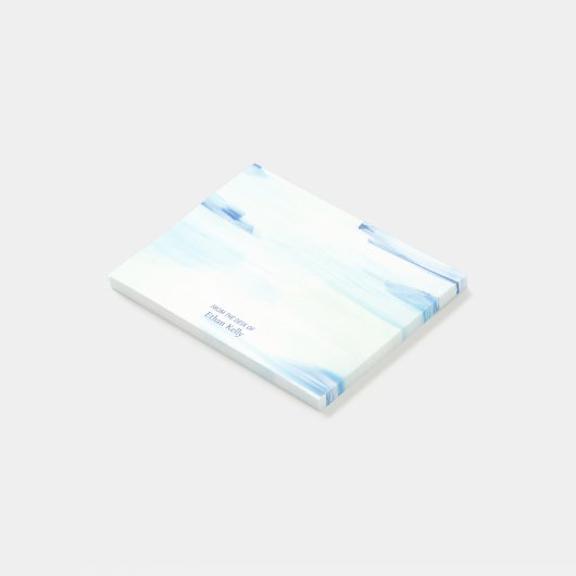 ブルー海抽象芸術アーパーソナライズされたト名 ポストイット (アングル)