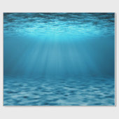 ブルー海水中シーンイラストレーション ラッピングペーパー (フラット)