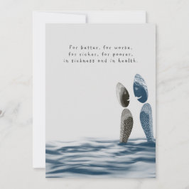 ブルー海水彩沿岸ビーチ結婚式 招待状