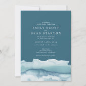 ブルー海水彩結婚式招待状 招待状 (正面)