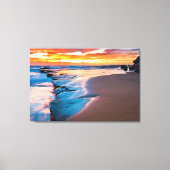 ブルー海油彩画プリント 包まれた キャンバスプリント (正面)