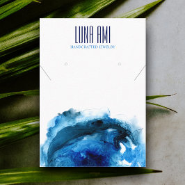 ブルー海波ジュエリーネックレスイヤリングディスプレイ 名刺