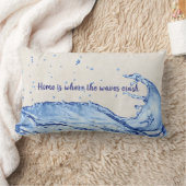 ブルー海波スプラッシュ ランバークッション (ブランケット)