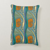 ブルー海波ナウチラスシーシェルパターン新しい アクセントクッション (裏面(縦))