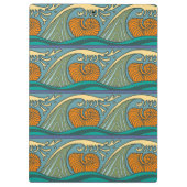 ブルー海波ナウチラスシーシェルパターン新しい クリップボード (裏面)