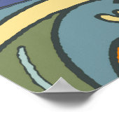 ブルー海波ナウチラスシーシェルパターン新しい ポスター (角)