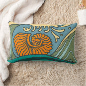 ブルー海波ナウチラスシーシェルパターン新しい ランバークッション (ブランケット)