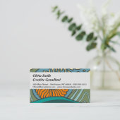 ブルー海波ナウチラスシーシェルパターン新しい 名刺 (スタンド正面)