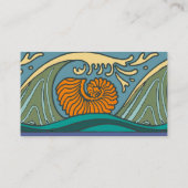 ブルー海波ナウチラスシーシェルパターン新しい 名刺 (裏面)