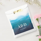 ブルー海波水色結婚のトリートサック フェイバーバッグ (封をした状態)