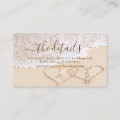 ブルー海波熱帯ビーチ結婚式サイト エンクロージャーカード (正面)