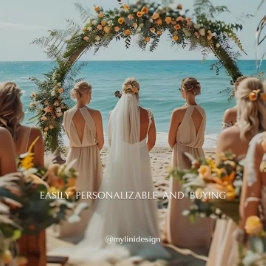 ブルー海波熱帯ビーチ結婚式サンキュー ラウンドシール