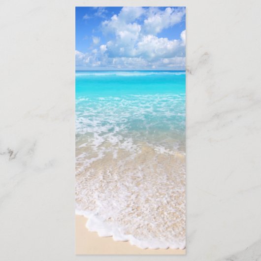 ブルー海波熱帯ビーチ結婚式メニューカード メニュー (裏面)