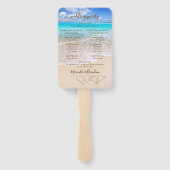 ブルー海波熱帯ビーチ結婚式計画 ハンドファン (裏面)