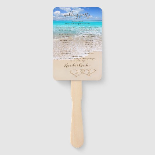 ブルー海波熱帯ビーチ結婚式計画 ハンドファン (裏面)