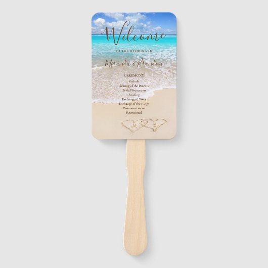 ブルー海波熱帯ビーチ結婚式計画 ハンドファン (正面)