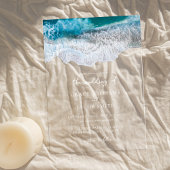 ブルー海波熱帯ビーチ結婚式 アクリル招待状