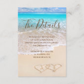 ブルー海波熱帯ビーチ結婚式 エンクロージャーカード (正面)