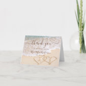 ブルー海波熱帯ビーチ結婚式 サンキューカード (正面)